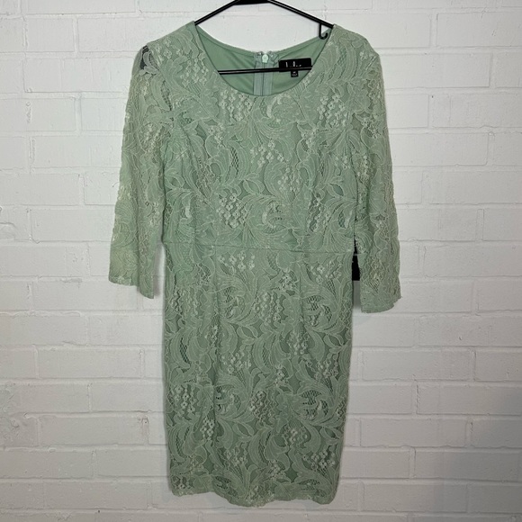 NWT Sold Out Lulus Mint Green Floral Lace Dress - Picture 2 of 6